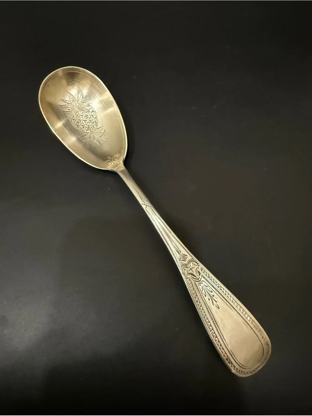 Vintage Bigelow, Kennard & Co. 925 Sterling Silver Pineapple 9” Serving Spoon